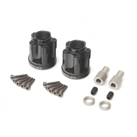 Boom Racing BRXT516V2 ProBuild XT516 V2 5-Lug Aluminum 12mm Wheel Hub Adapters 16mm Offset (2) Black