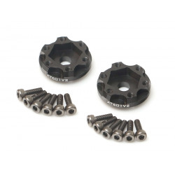 Boom Racing BRXT601V2 ProBuild XT601 V2 6-Lug Aluminum 12mm Wheel Hub Adapters 1MM Offset Ver 2 (2) Black