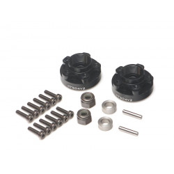 Boom Racing BRXT504V2 ProBuild XT504 V2 5-Lug Aluminum 12mm Wheel Hub Adapters 4MM Offset Version 2 (2) Black