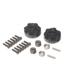 Boom Racing BRXT504-6LUG ProBuild XT504 6-Lug Aluminum 12mm Wheel Hub Adapters 4MM Offset (2) Black
