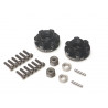 Boom Racing BRXT500-6LUG ProBuild XT500 6-Lug Aluminum 12mm Wheel Pin Hub Adapters 0MM Offset (2) Black