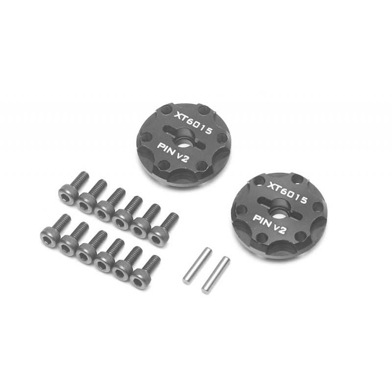 Boom Racing BRXT6015PINV2 ProBuild XT6015Pin V2 6-Lug Aluminum Wheel Hub Adapters 1.5MM Pin Offset (2)