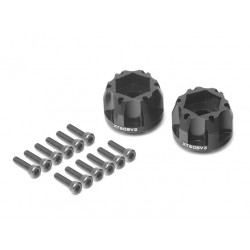 Boom Racing BRXT608V2 ProBuild XT608 V2 6-Lug Aluminum 12mm Wheel Hub Adapters 8MM Offset Version 2 (2) Black