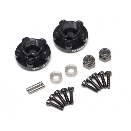 Boom Racing BRXT500V2 ProBuild XT500 V2 5-Lug Aluminum Wheel Pin Hub Adapters 0MM Offset Version 2 (2) Black