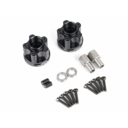 Boom Racing BRXT512V2 ProBuild XT512 5-Lug Aluminum 12mm Wheel Hub Adapters 12mm Offset Version 2  (2) Black