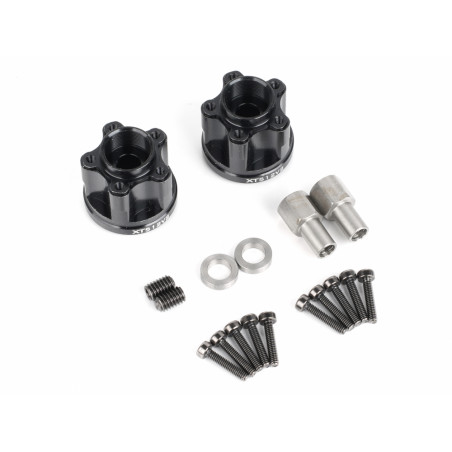 Boom Racing BRXT512V2 ProBuild XT512 5-Lug Aluminum 12mm Wheel Hub Adapters 12mm Offset Version 2  (2) Black
