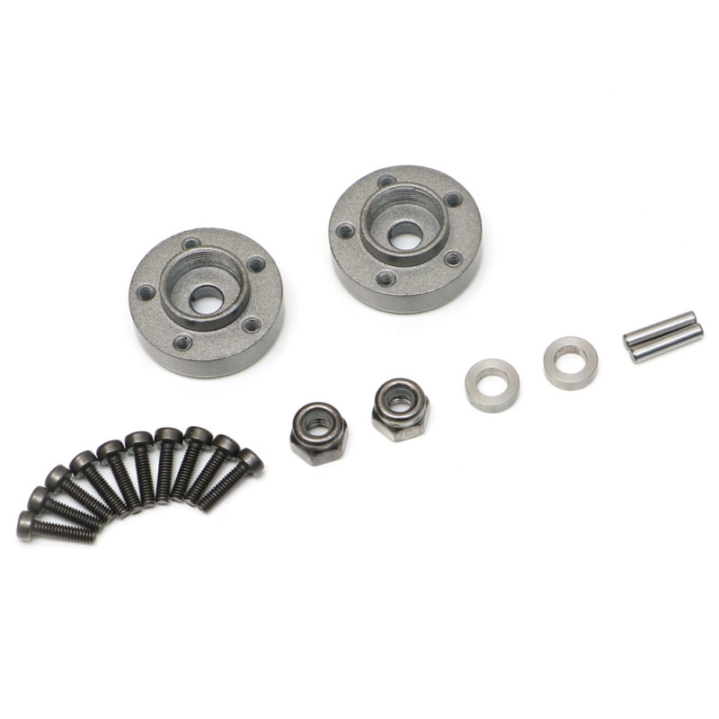 Boom Racing BRXT502PIN XT502PIN 5-Lug Metal Wheel Pin Hub Adapters +2MM Positive Offset (2)