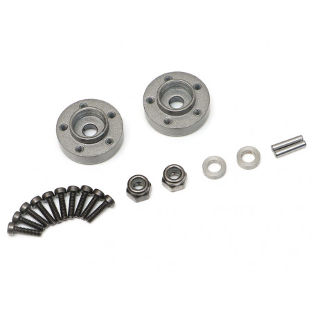 Boom Racing BRXT502PIN XT502PIN 5-Lug Metal Wheel Pin Hub Adapters +2MM Positive Offset (2)