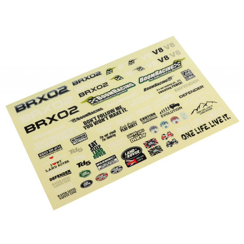 Boom Racing BRX02362 Decal Sticker for BRX02 Chassis for BRX02