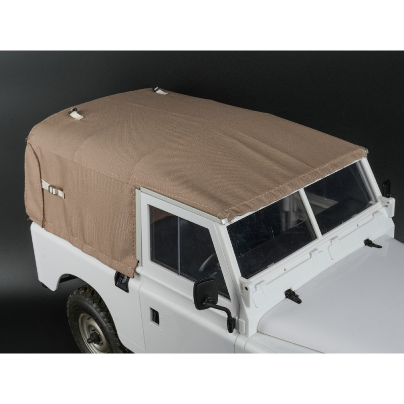 Boom Racing BRX02393SD KUDU Full Canvas Soft Top & Hoop Set (Sand) for Series Land Rover 88 for BRX02 88