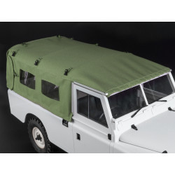 Boom Racing BRX02415G KUDU Full Canvas Soft Top & Hoop Set with Side Windows (Green) for Series Land Rover 109 for BRX02 109