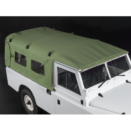 Boom Racing BRX02415G KUDU Full Canvas Soft Top & Hoop Set with Side Windows (Green) for Series Land Rover 109 for BRX02 109