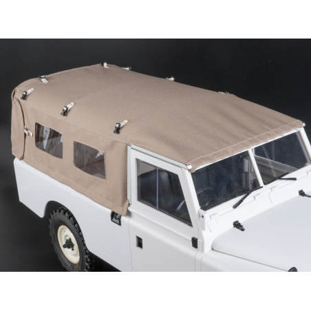 Boom Racing BRX02415SD KUDU Full Canvas Soft Top & Hoop Set with Side Windows (Sand) for Series Land Rover 109 for BRX02 109