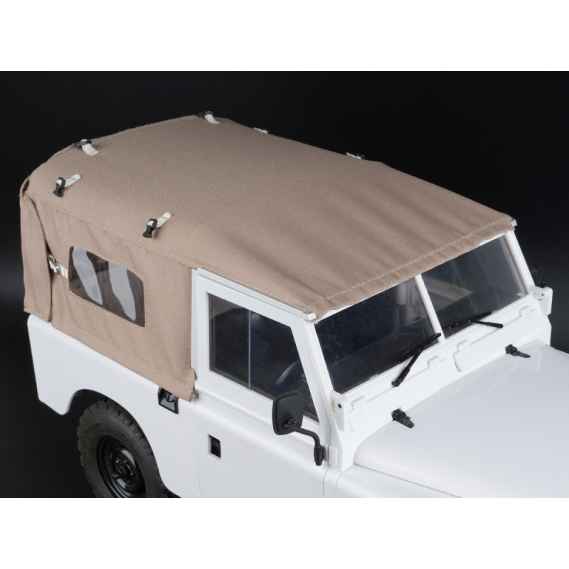 Boom Racing BRX02416SD KUDU Full Canvas Soft Top & Hoop Set with Side Windows (Sand) for Series Land Rover 88 for BRX02 88