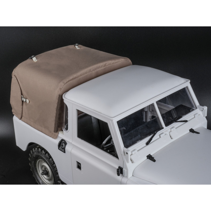 Boom Racing BRX02417SD KUDU 3/4 Canvas Soft Top & Hood Set for Series Land Rover 88 Sand for BRX02 88
