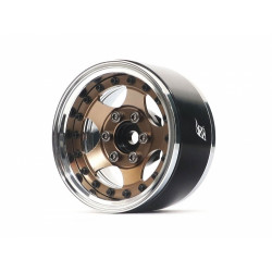 Boom Racing BRPB001CRBZ ProBuild 1.9" SV5 Adjustable Offset Aluminum Beadlock Wheels (2) Chrome/Bronze