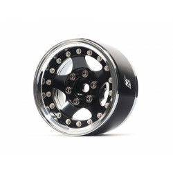 Boom Racing BRPB003CRBK ProBuild 1.9" SV5 Adjustable Offset Aluminum Beadlock Wheels (2) Chrome/Black
