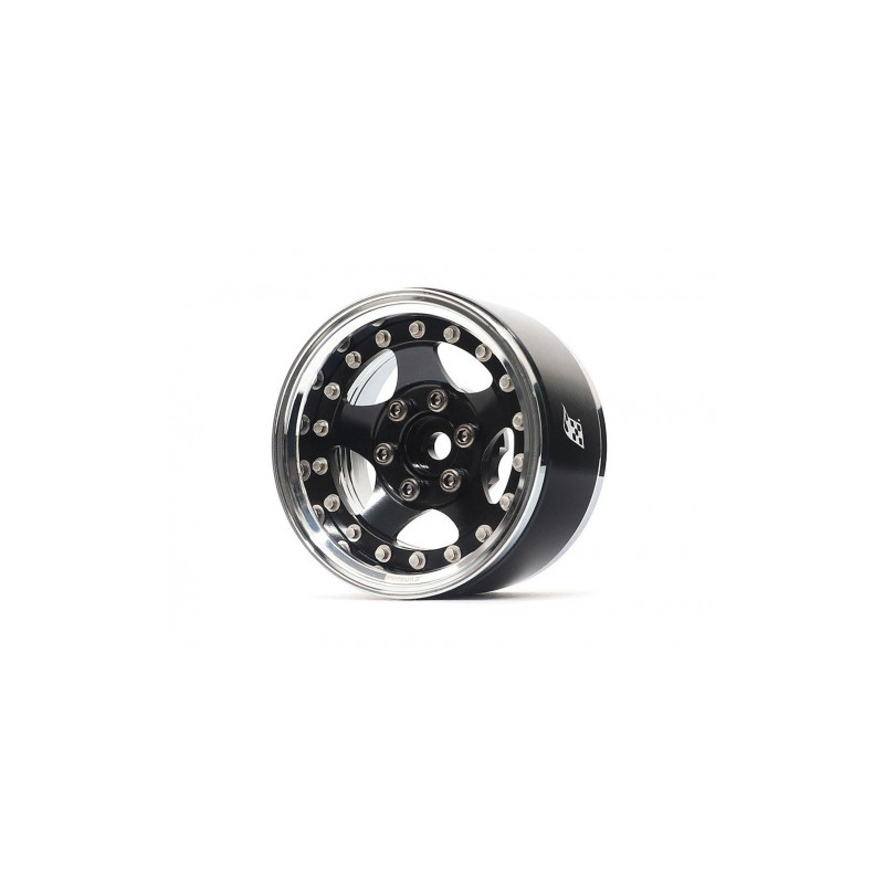 Boom Racing BRPB003CRBK ProBuild 1.9" SV5 Adjustable Offset Aluminum Beadlock Wheels (2) Chrome/Black