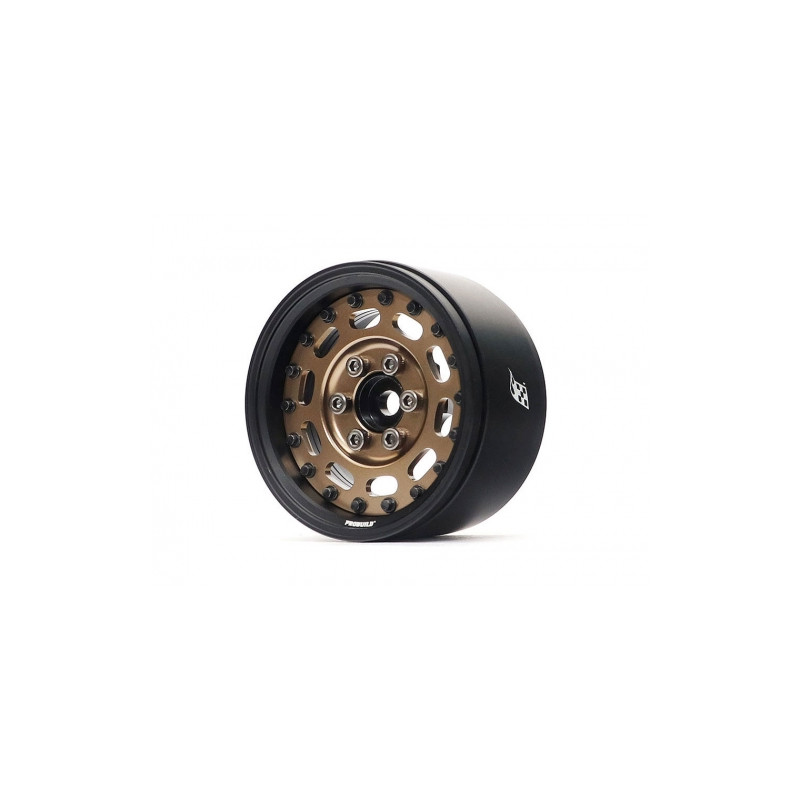 Boom Racing BRPB006MBKBZ ProBuild 1.9" MAG-10 Adjustable Offset Aluminum Beadlock Wheels (2) Matte Black/Bronze