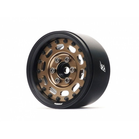 Boom Racing BRPB006MBKBZ ProBuild 1.9" MAG-10 Adjustable Offset Aluminum Beadlock Wheels (2) Matte Black/Bronze
