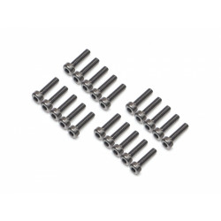 Boom Racing BRPROB-07BK ProBuild M2x8mm Socket Cap Screw 12.9 Grade Screws (20) Black