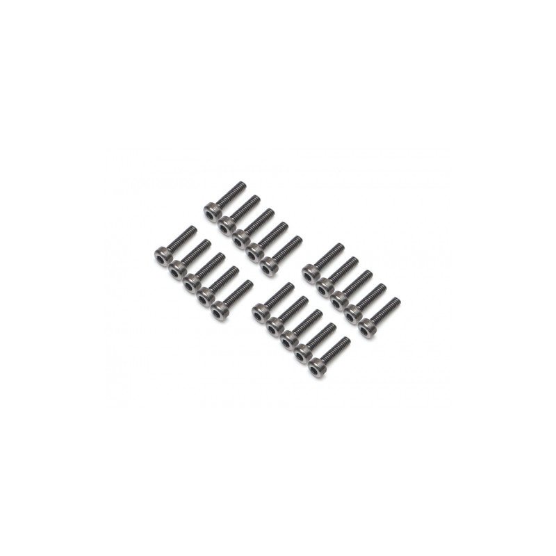 Boom Racing BRPROB-07BK ProBuild M2x8mm Socket Cap Screw 12.9 Grade Screws (20) Black