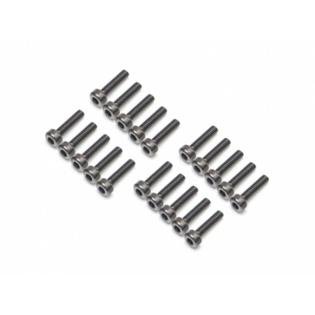 Boom Racing BRPROB-07BK ProBuild M2x8mm Socket Cap Screw 12.9 Grade Screws (20) Black