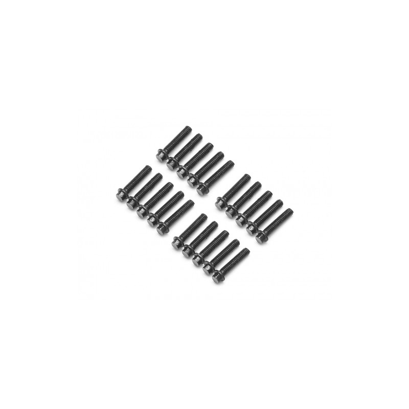 Boom Racing BRPROB-06BK ProBuild M2x9mm Scale Hex Bolt 12.9 Grade Wheel Screw (20) Black