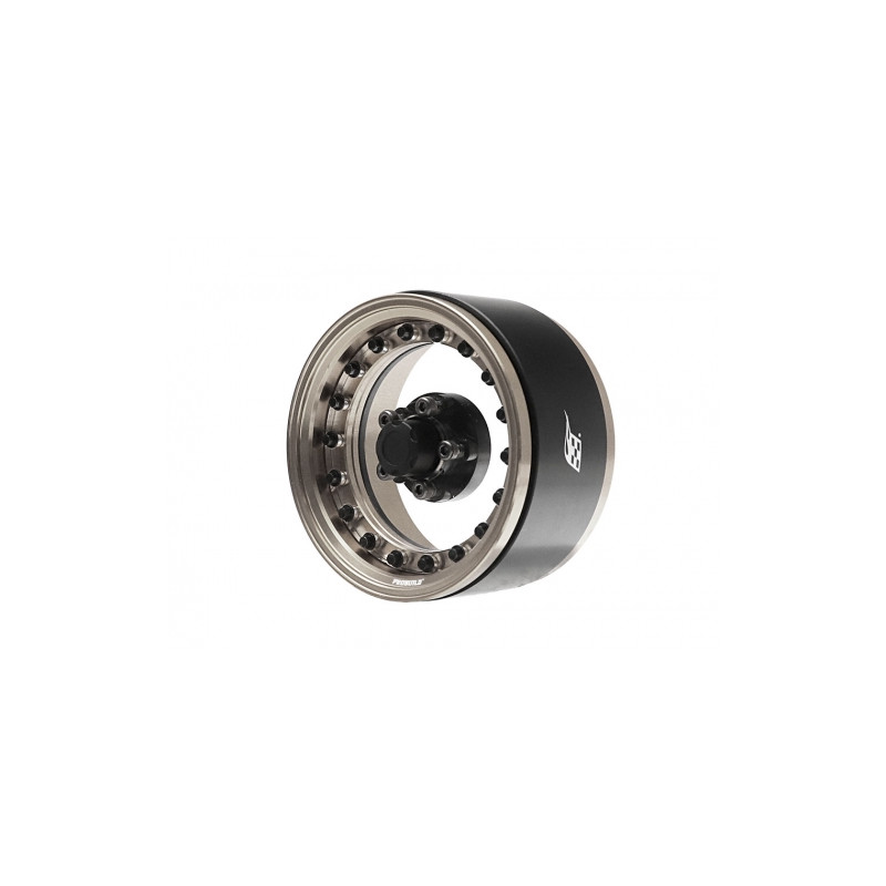 Boom Racing BRPB007GMA ProBuild 1.9" CAL 5-Lug Adjustable Offset Beadlock Wheels (2) Clear