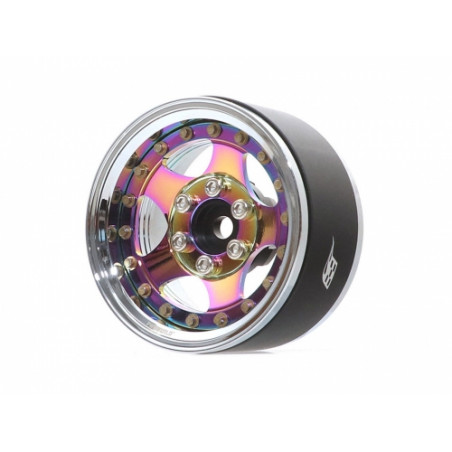 Boom Racing BRPB008CRNEO ProBuild 1.9" SV5 Adjustable Offset Aluminum Beadlock Wheels (2) Chrome/Neo Chrome
