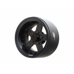 Boom Racing BRPB009MBKCF ProBuild 1.9" CF5 Adjustable Offset Aluminum Beadlock Wheels (2) Matte Black/Carbon Fiber