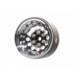Boom Racing BRPB011CRCR ProBuild 1.9" R12 Adjustable Offset Aluminum Beadlock Wheels (2) Chrome/Chrome