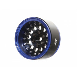 Boom Racing BRPB012BBK ProBuild 1.9" R12 Adjustable Offset Aluminum Beadlock Wheels (2) Blue/Matte Black