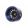 Boom Racing BRPB012BBK ProBuild 1.9" R12 Adjustable Offset Aluminum Beadlock Wheels (2) Blue/Matte Black