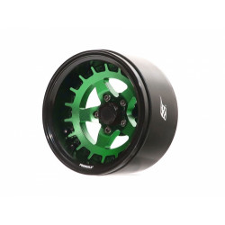 Boom Racing BRPB016BKG ProBuild 1.9" SS5 Adjustable Offset Aluminum Beadlock Wheels (2) Matte Black/Green