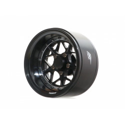 Boom Racing BRPB020BKBK ProBuild 1.9" LGB Adjustable Offset Aluminum Beadlock Wheels (2) Black/Black