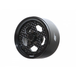 Boom Racing BRPB028BKCF ProBuild 1.9" CFS5 Adjustable Offset Aluminum Beadlock Wheels (2) Black/Carbon Fiber