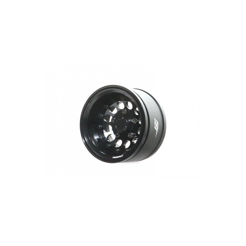 Boom Racing BRPB15502BKBK ProBuild 1.55" R12 Adjustable Offset Aluminum Beadlock Wheels (2) Black/Black