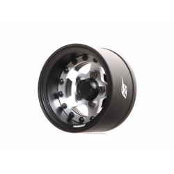 Boom Racing BRPB15503MBKRS ProBuild 1.55" SV5 Adjustable Offset Aluminum Beadlock Wheels (2) Matte Black/Flat Silver