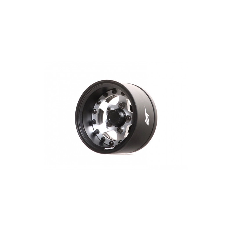 Boom Racing BRPB15503MBKRS ProBuild 1.55" SV5 Adjustable Offset Aluminum Beadlock Wheels (2) Matte Black/Flat Silver