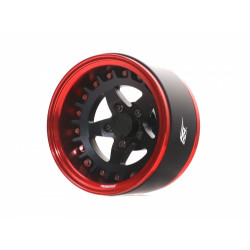 Boom Racing BRPB033RMBK ProBuild 1.9" SS5 Adjustable Offset Aluminum Beadlock Wheels (2) Red/Matte Black