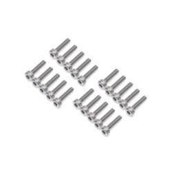 Boom Racing BRPROB-07S ProBuild M2x8mm Socket Cap Screw 12.9 Grade Screws (20) Silver