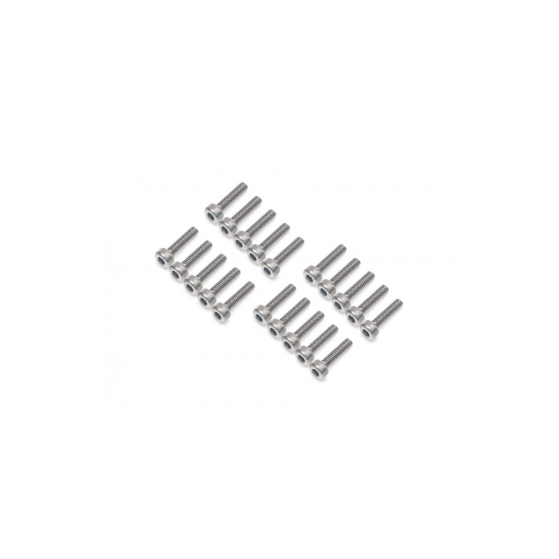 Boom Racing BRPROB-07S ProBuild M2x8mm Socket Cap Screw 12.9 Grade Screws (20) Silver
