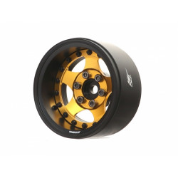 Boom Racing BRPB034MBKGD ProBuild 1.9" SV5 Adjustable Offset Aluminum Beadlock Wheels (2) Matte Black/Gold