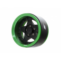 Boom Racing BRPB030GMBK ProBuild 1.9" RTS Adjustable Offset Aluminum Beadlock Wheels (2) Green/Matte Black