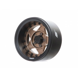 Boom Racing BRPB029MBKMBZ ProBuild 1.9" RTS Adjustable Offset Aluminum Beadlock Wheels (2) Matte Black/Matte Bronze