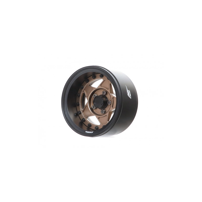 Boom Racing BRPB029MBKMBZ ProBuild 1.9" RTS Adjustable Offset Aluminum Beadlock Wheels (2) Matte Black/Matte Bronze