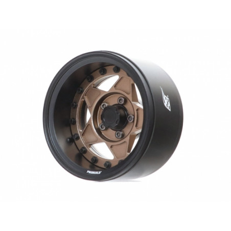 Boom Racing BRPB029MBKMBZ ProBuild 1.9" RTS Adjustable Offset Aluminum Beadlock Wheels (2) Matte Black/Matte Bronze