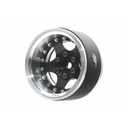 Boom Racing BRPB040RAWMBK ProBuild 1.9" SV5 Adjustable Offset Aluminum Beadlock Wheels (2) Raw Silver/Matte Black
