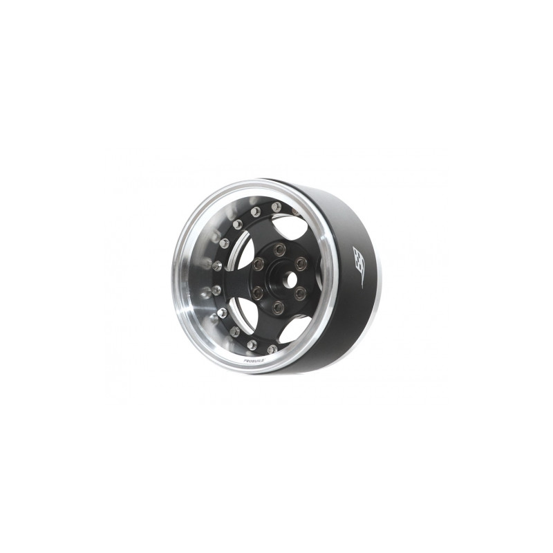 Boom Racing BRPB040RAWMBK ProBuild 1.9" SV5 Adjustable Offset Aluminum Beadlock Wheels (2) Raw Silver/Matte Black
